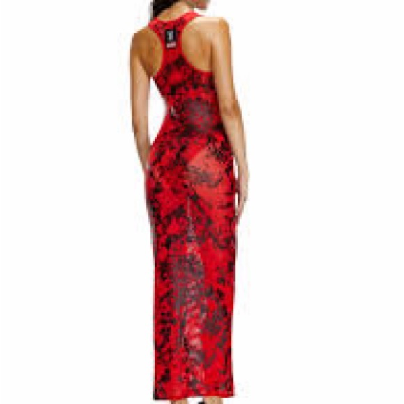 Diesel Red and Black Patterned Dress xs nwt - Picture 2 of 7
